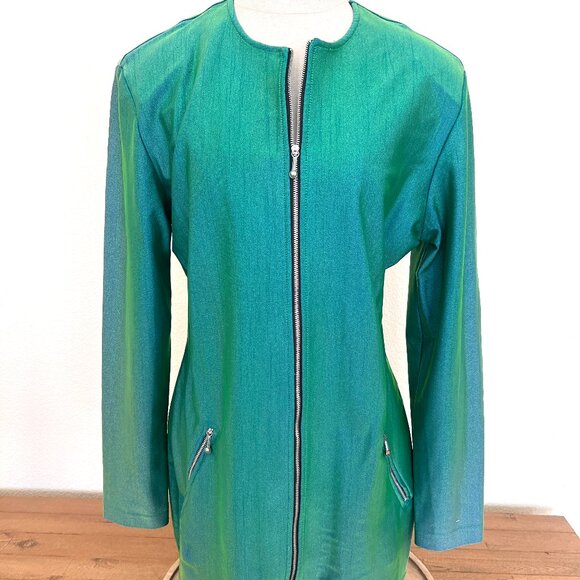 80's Green Mini Dress - Stretch - Tapemeasure New York - Size Medium - Picture 1 of 9